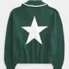 Oversize-Pullover mit NYC-Grafik und halbem Reißverschluss