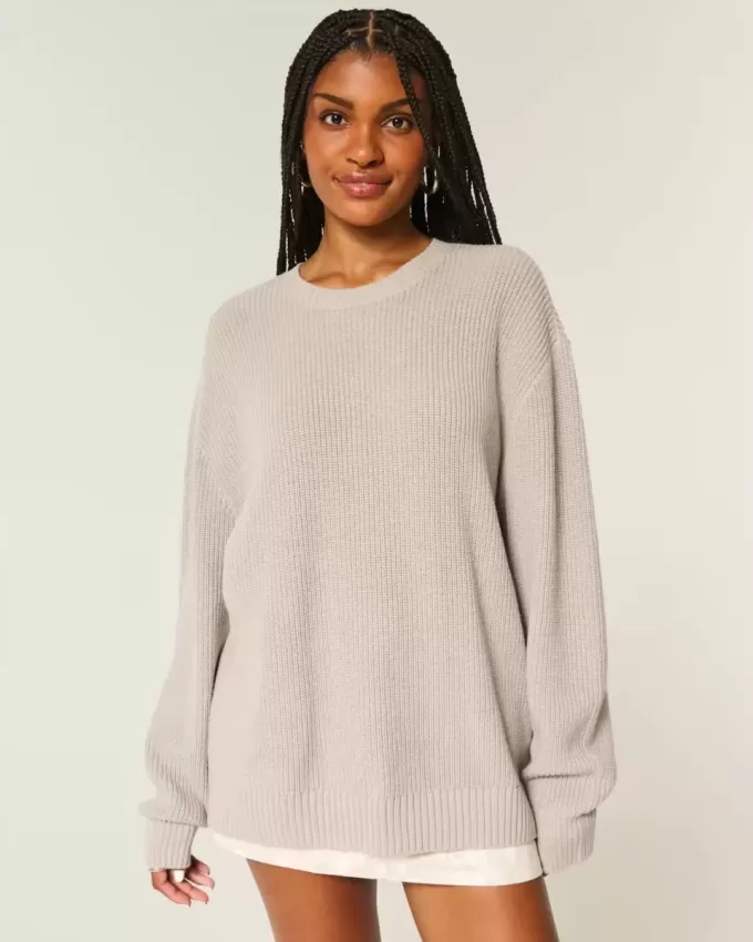 Oversize-Pullover mit Rundhalsausschnitt