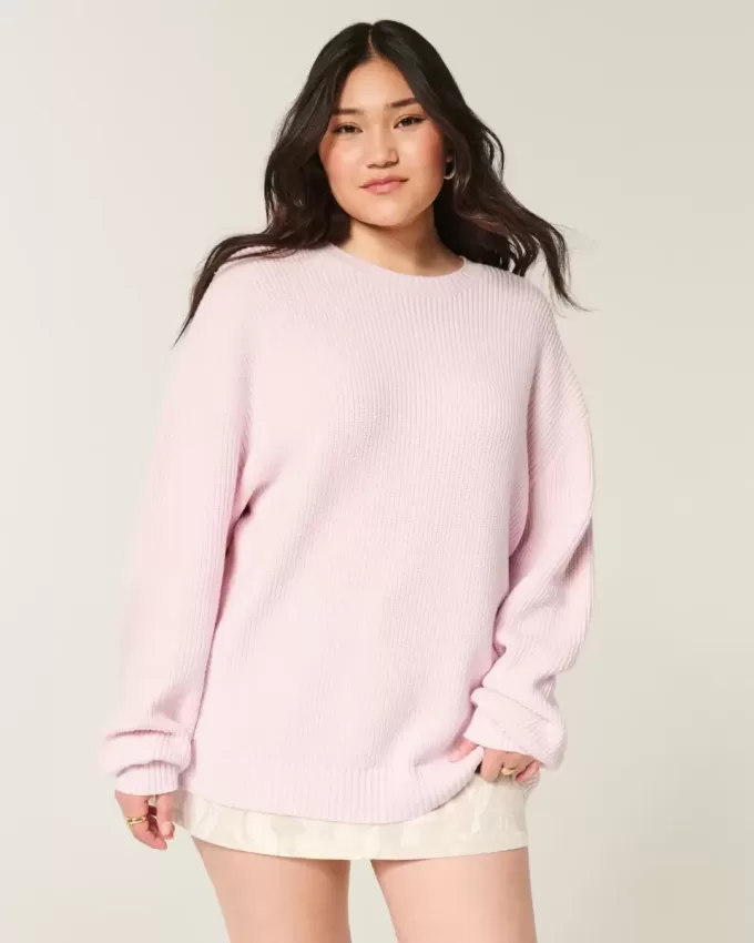 Oversize-Pullover mit Rundhalsausschnitt