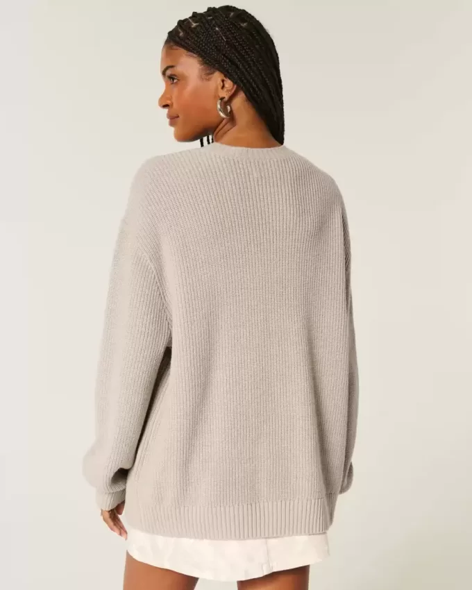 Oversize-Pullover mit Rundhalsausschnitt