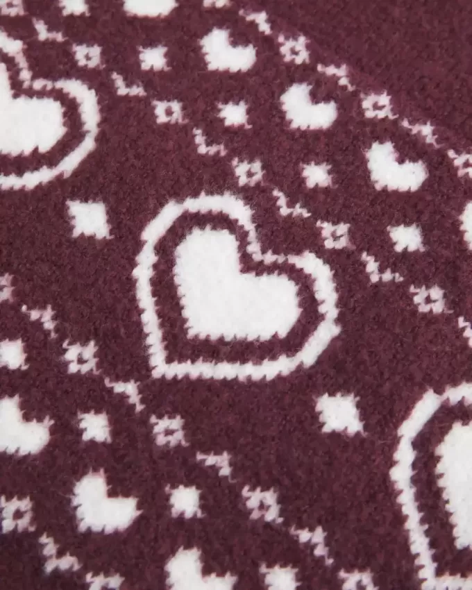 Oversize-Pullover mit Rundhalsausschnitt und Herzmuster