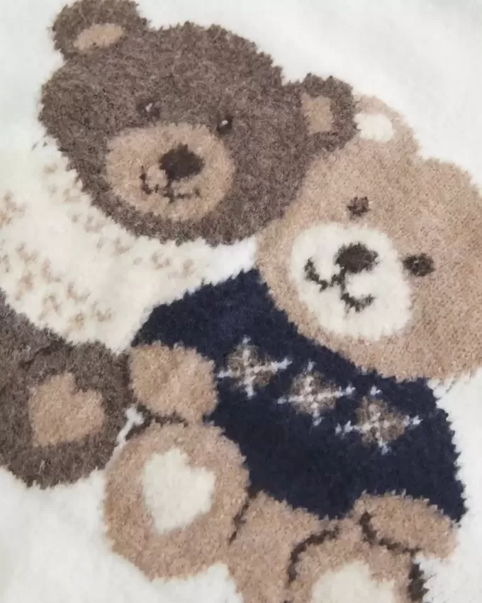 Oversize-Pullover mit Rundhalsausschnitt und Teddybär-Grafik Oversize-Pullover mit Rundhalsausschnitt und Teddybär-Grafik