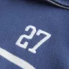 Oversize-Pullover mit Zahlengrafik und halbem Reißverschluss