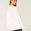 Oversize-Sweatshirt mit Grafik und eingekerbtem Ausschnitt der University of Texas