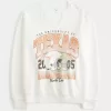 Oversize-Sweatshirt mit Grafik und eingekerbtem Ausschnitt der University of Texas
