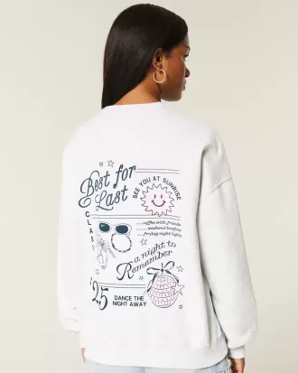 Oversize-Sweatshirt mit Rundhalsausschnitt und Grafik für den Abschlussjahrgang 2025