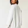 Oversize-Sweatshirt mit Rundhalsausschnitt und Ocean Beach-Grafik Oversize-Sweatshirt mit Rundhalsausschnitt und Ocean Beach-Grafik