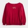 Oversize-Sweatshirt mit schulterfreiem Schnitt und Grafik zum Mondneujahr