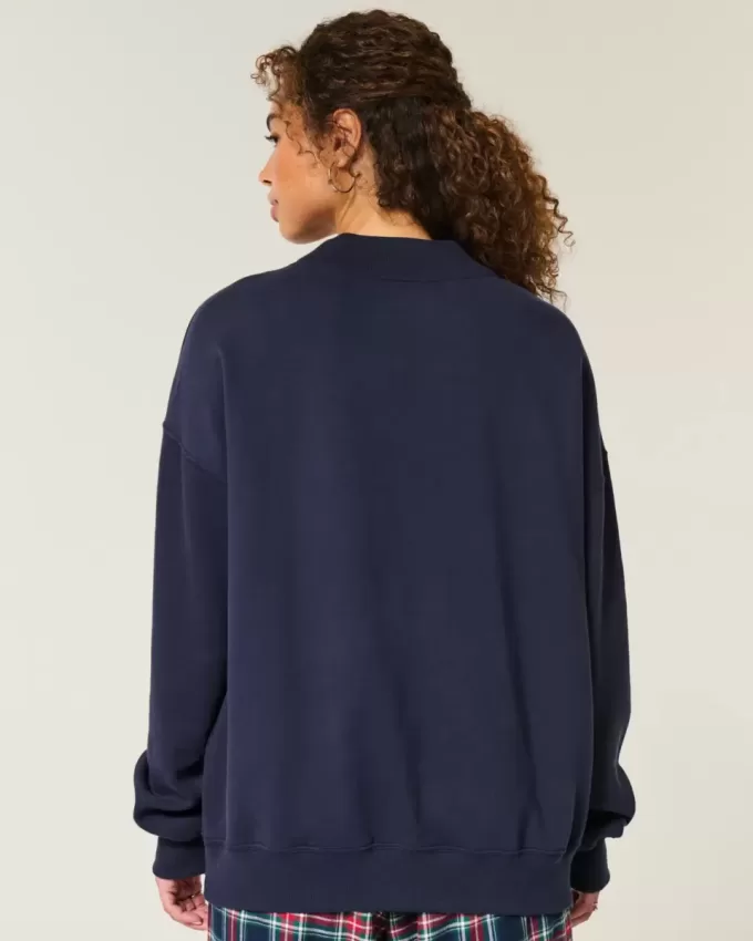 Oversize-Sweatshirt mit Stehkragen Oversize-Sweatshirt mit Stehkragen