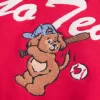 Oversize-Sweatshirt mit V-Ausschnitt und „Go Team“-Grafik