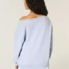 Oversize-Sweatshirt mit V-Ausschnitt und Zahlengrafik