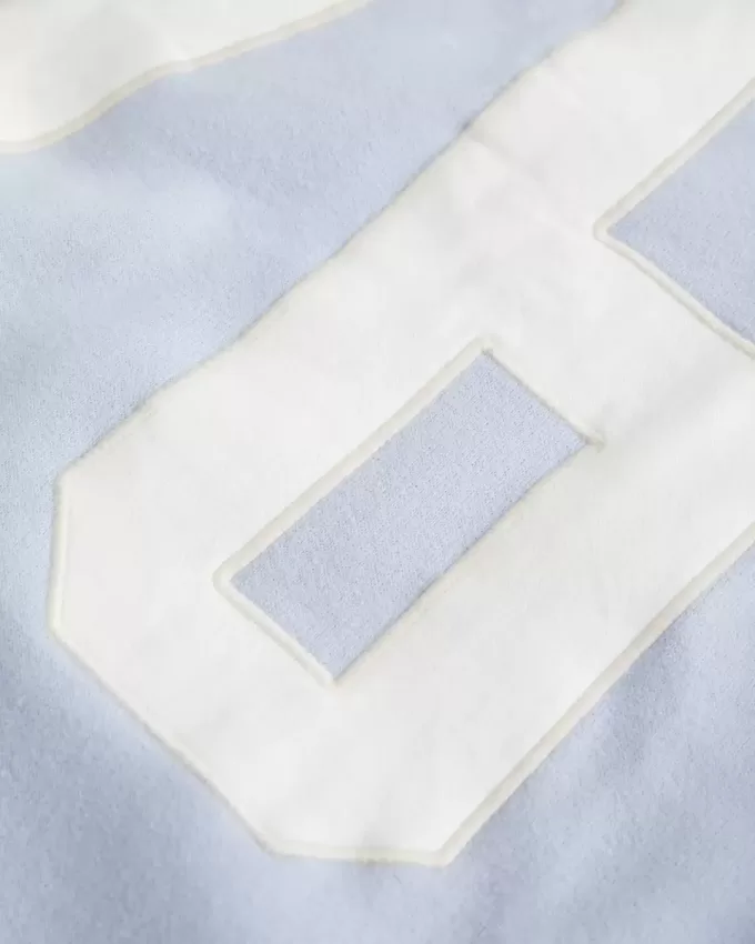 Oversize-Sweatshirt mit V-Ausschnitt und Zahlengrafik