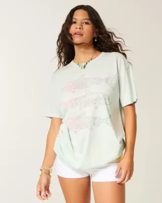 Oversize-T-Shirt mit Fisch-Grafik