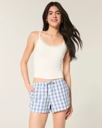 Oxford-Shorts aus Baumwolle mit Bindeband