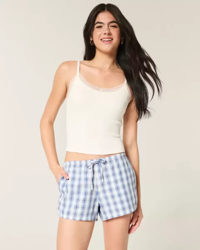 Oxford-Shorts aus Baumwolle mit Bindeband