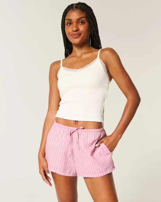 Oxford-Shorts aus Baumwolle mit Bindeband