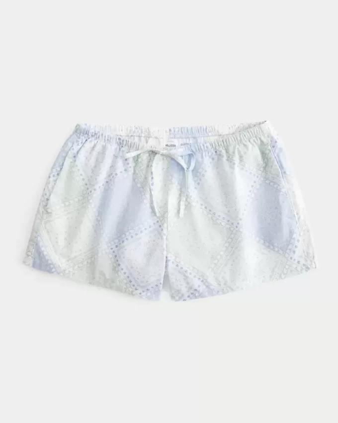 Oxford-Shorts aus Baumwolle mit Bindeband