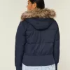 Puffer-Bomberjacke mit Kunstpelzbesatz Puffer-Bomberjacke mit Kunstpelzbesatz
