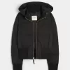 Puffer-Bomberjacke mit Kunstpelzbesatz