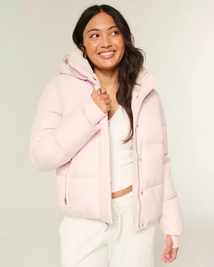 Pufferjacke mit Kunstpelzfutter