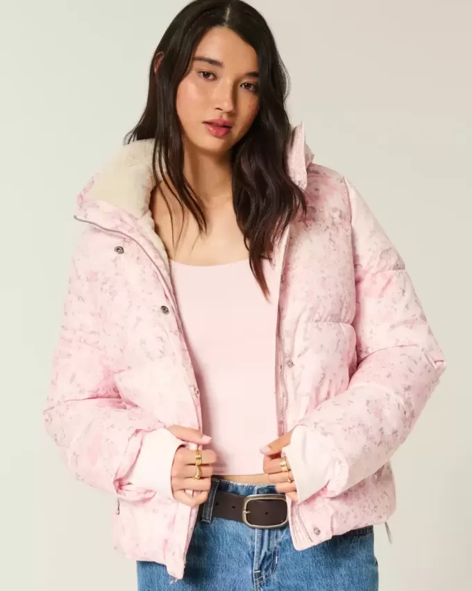 Pufferjacke mit Kunstpelzfutter