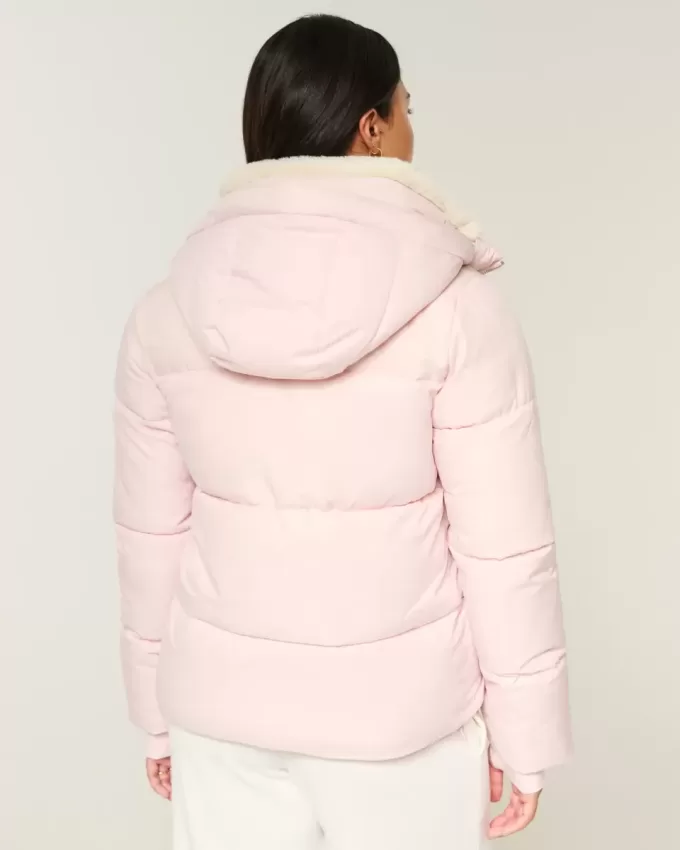 Pufferjacke mit Kunstpelzfutter