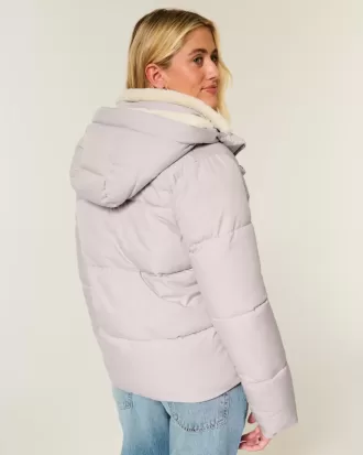 Pufferjacke mit Kunstpelzfutter