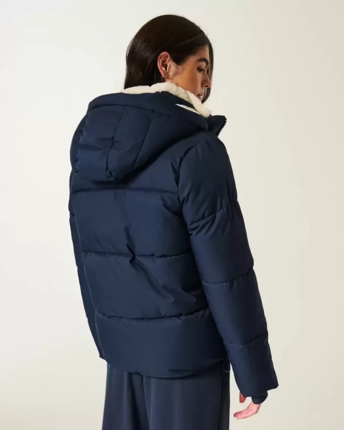 Pufferjacke mit Kunstpelzfutter