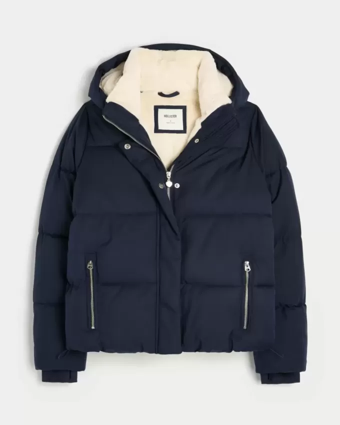 Pufferjacke mit Kunstpelzfutter
