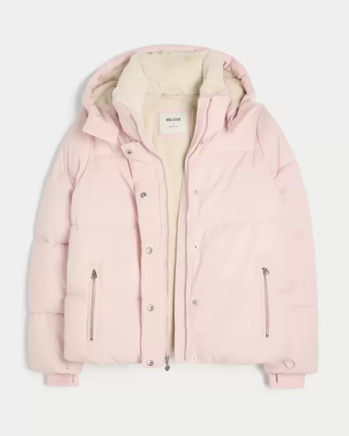 Pufferjacke mit Kunstpelzfutter