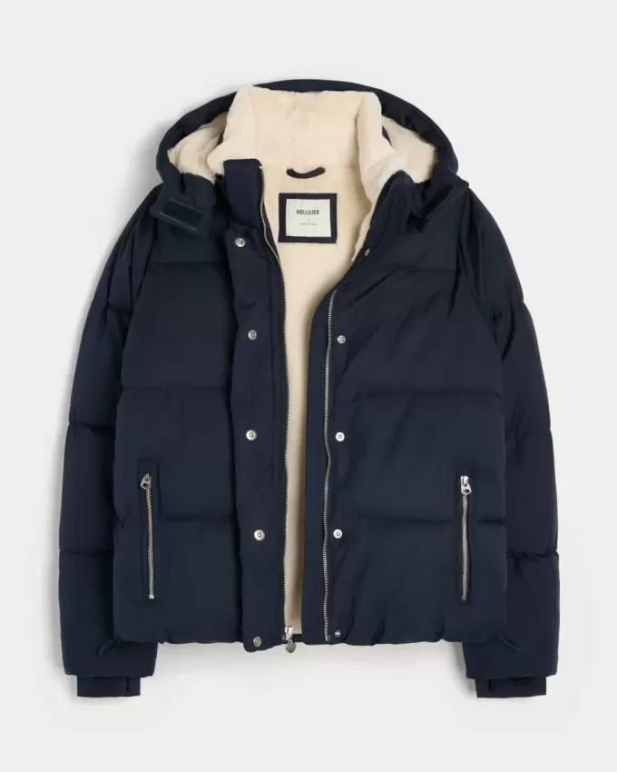 Pufferjacke mit Kunstpelzfutter