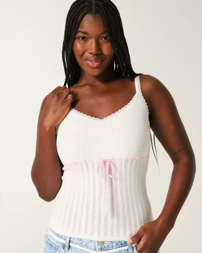 Pullover-Tanktop mit Bindeband vorne Pullover-Tanktop mit Bindeband vorne