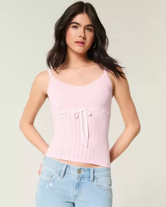 Pullover-Tanktop mit Bindeband vorne Pullover-Tanktop mit Bindeband vorne