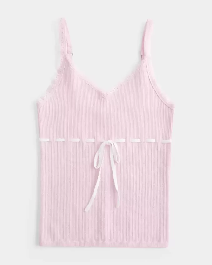 Pullover-Tanktop mit Bindeband vorne Pullover-Tanktop mit Bindeband vorne