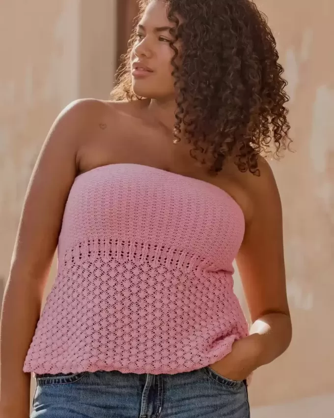 Pullover-Tube-Top im Häkelstil