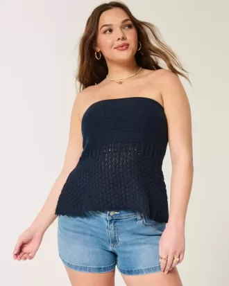 Pullover-Tube-Top im Häkelstil