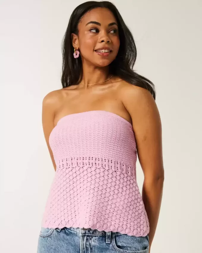 Pullover-Tube-Top im Häkelstil