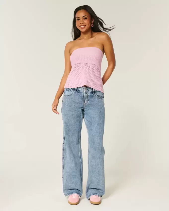 Pullover-Tube-Top im Häkelstil