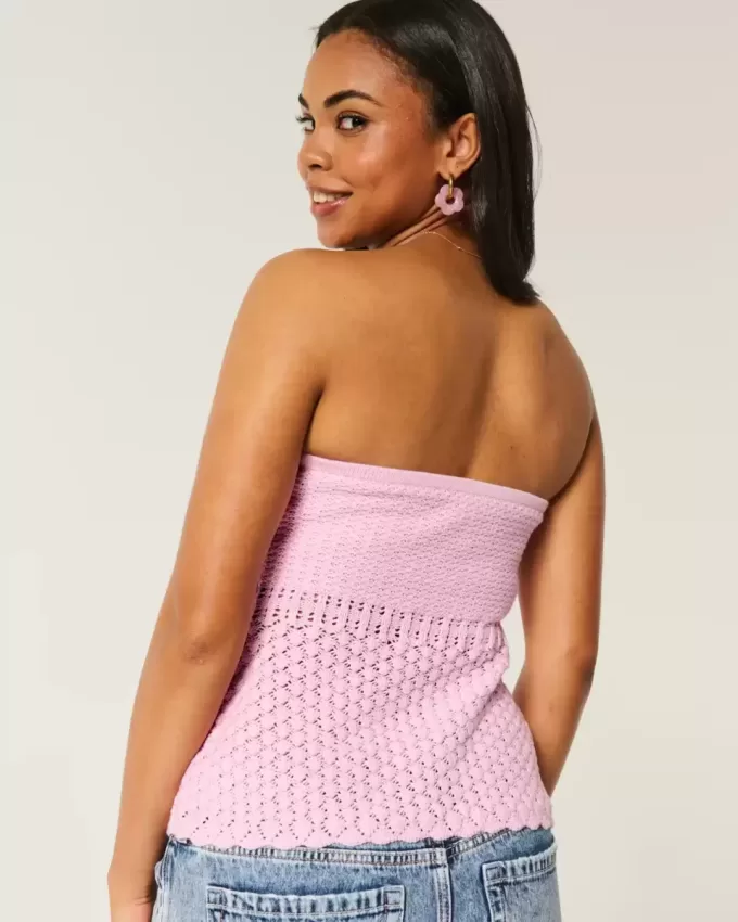 Pullover-Tube-Top im Häkelstil