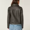 Reißverschlussjacke aus veganem Leder Reißverschlussjacke aus veganem Leder