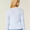 Rundhals-Cardigan mit Ösen