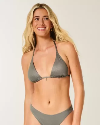 Schimmerndes Multiway-Triangel-Bikinioberteil