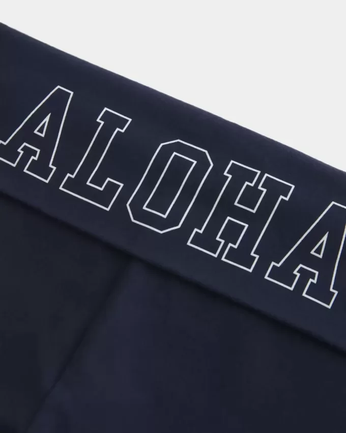 Schlaghose mit Aloha-Grafik und Umschlagbund Schlaghose mit Aloha-Grafik und Umschlagbund