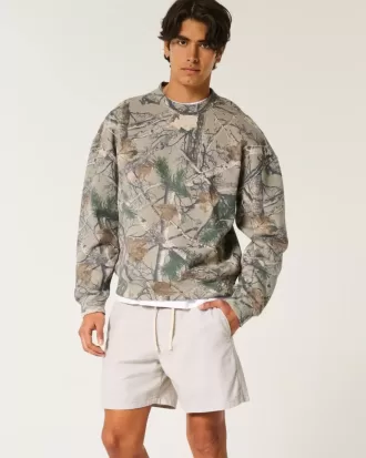 Schlupfshorts aus Leinenmischung bis zur Mitte des Oberschenkels