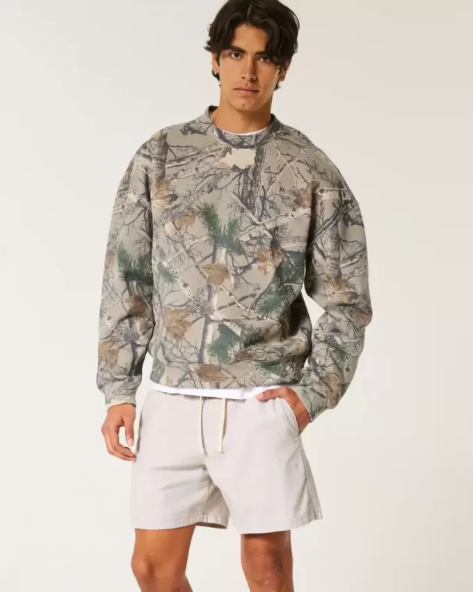 Schlupfshorts aus Leinenmischung bis zur Mitte des Oberschenkels