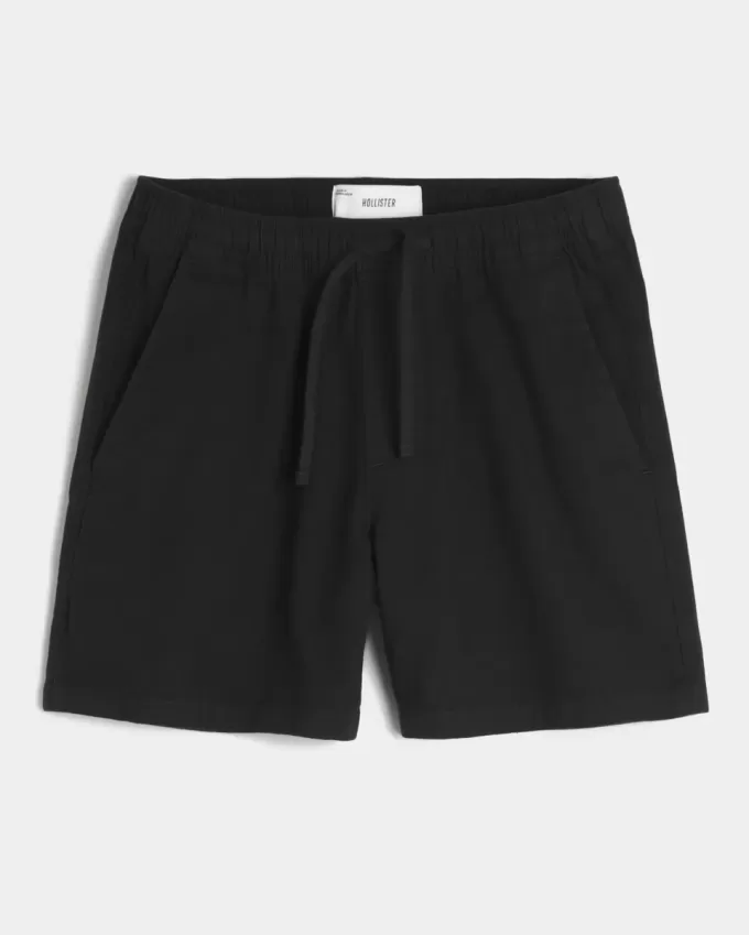 Schlupfshorts aus Leinenmischung bis zur Mitte des Oberschenkels Schlupfshorts aus Leinenmischung bis zur Mitte des Oberschenkels