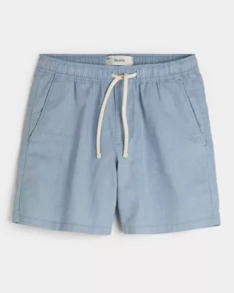 Schlupfshorts aus Leinenmischung bis zur Mitte des Oberschenkels