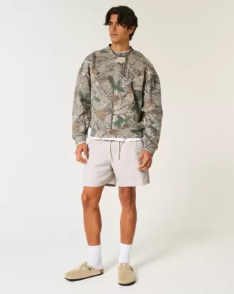 Schlupfshorts aus Leinenmischung bis zur Mitte des Oberschenkels