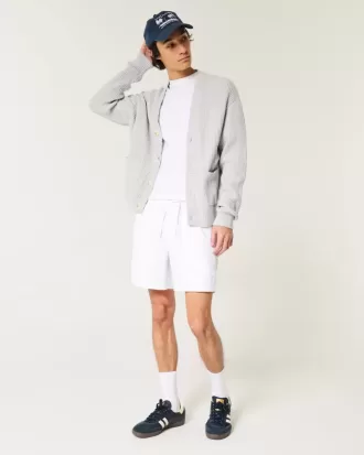 Schlupfshorts aus Leinenmischung bis zur Mitte des Oberschenkels