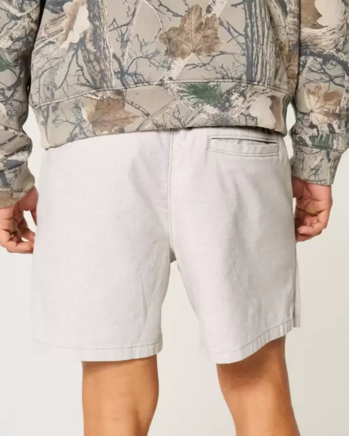 Schlupfshorts aus Leinenmischung bis zur Mitte des Oberschenkels